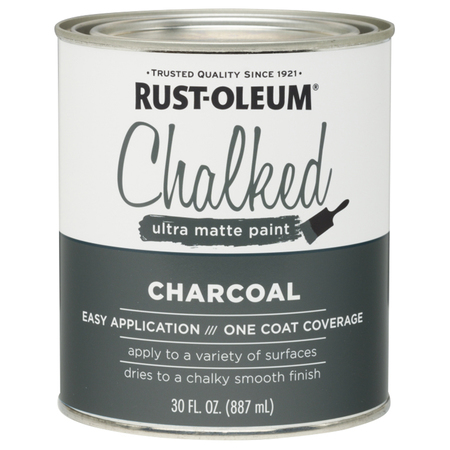 RUST-OLEUM Chalked Paint, Matte, Charcoal, 1 qt 285144